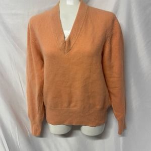 Vintage Sweater Angora Rabbit Hair Wool V Neck Size M